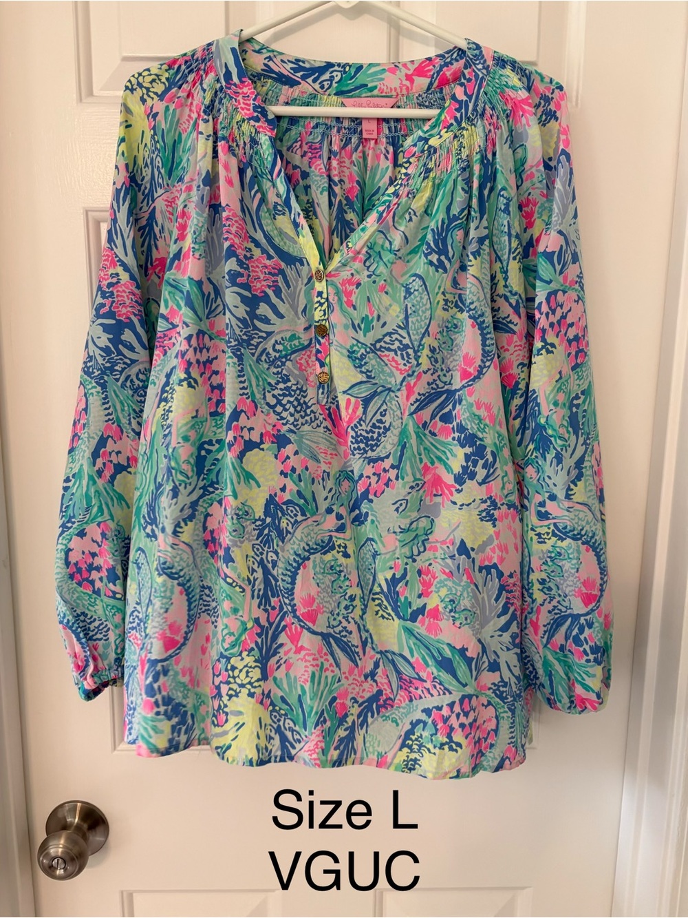 Lilly Pulitzer Multicolor Floral Peasant Blouse